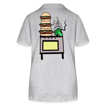 Koch Köche Köchih kochen Kochkunst Gastgeber - Stanley/Stella Frauen Bio-Poloshirt ELLISER - Grau meliert - Hinten - Anna (173cm)
