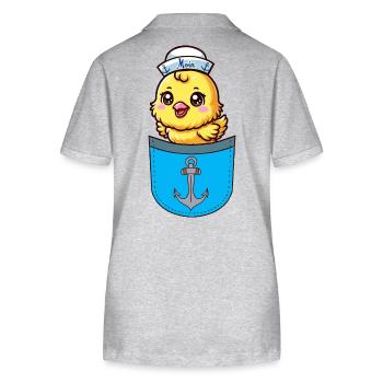 Sailor Maritime Chick Seafaring Sailor Child - Stanley/Stella Women’s Organic Polo Shirt ELLISER - heather grey - Back - Anna (173cm)