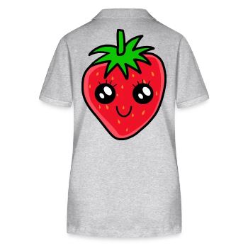 Erdbeere Beere Frucht Garten Kavaii Erdbeeren Obst - Stanley/Stella Frauen Bio-Poloshirt ELLISER - Grau meliert - Hinten - Anna (173cm)