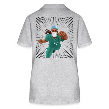 Nurse Heroine - Stanley/Stella Women’s Organic Polo Shirt ELLISER - heather grey - Back - Anna (173cm)