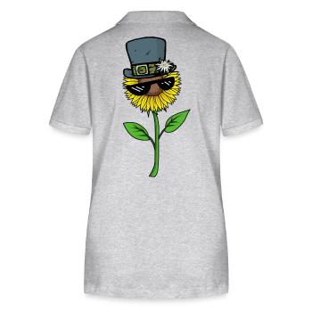 Sonnenblume Sonnenbrille lustige Bilder witzig - Stanley/Stella Frauen Bio-Poloshirt ELLISER - Grau meliert - Hinten - Anna (173cm)
