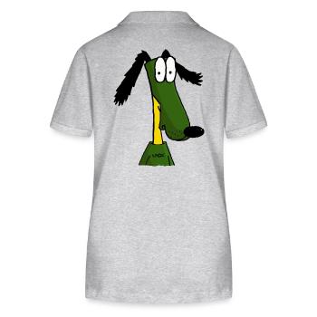 Der lustigste Cartoon-Hund aller Zeiten - Stanley/Stella Frauen Bio-Poloshirt ELLISER - Grau meliert - Hinten - Anna (173cm)
