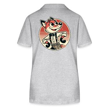 Funny and charming fox - Stanley/Stella Women’s Organic Polo Shirt ELLISER - heather grey - Back - Anna (173cm)