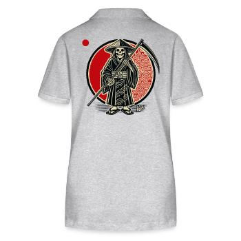 Grim Reaper en tant que riziculteur - Polo bio ELLISER Stanley/Stella Femme - gris chiné - Dos - Anna (173cm)