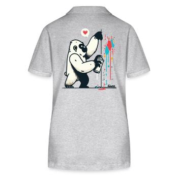Graffiti gorilla with spray can - Stanley/Stella Women’s Organic Polo Shirt ELLISER - heather grey - Back - Anna (173cm)