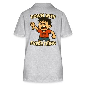 Down with everything! Angry boy in protest - Stanley/Stella Women’s Organic Polo Shirt ELLISER - heather grey - Back - Anna (173cm)