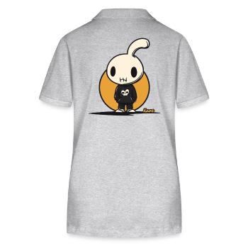 Lapin cool avec chandail crâne dessin animé - Polo bio ELLISER Stanley/Stella Femme - gris chiné - Dos - Anna (173cm)