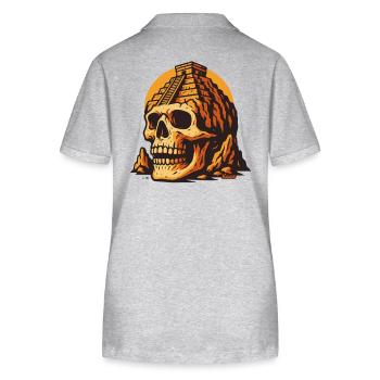 Skull with temple and sunset - Stanley/Stella Women’s Organic Polo Shirt ELLISER - heather grey - Back - Anna (173cm)