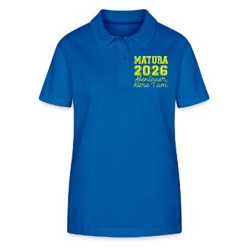 Matura 2026 Spruch - Polo bio ELLISER Stanley/Stella Femme - bleu roi - Devant - Anna (173cm)