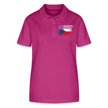Flagge Fusion US Tschechisch - Stanley/Stella Frauen Bio-Poloshirt ELLISER - Orchidee - Vorne - Luana (180cm)