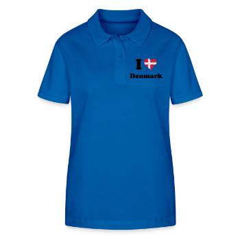 I love Denmark - J'aime le Danemark - Polo bio ELLISER Stanley/Stella Femme - bleu roi - Devant - Anna (173cm)