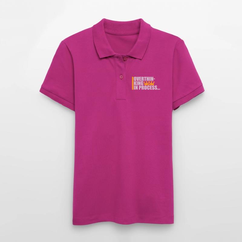 Overthinking In Process Funny Brooding Saying Logo Stanley/Stella Women’s Organic Polo Shirt ELLISER