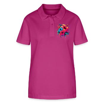 Hibiskusblüten - Stanley/Stella Frauen Bio-Poloshirt ELLISER - Orchidee - Vorne - Luana (180cm)