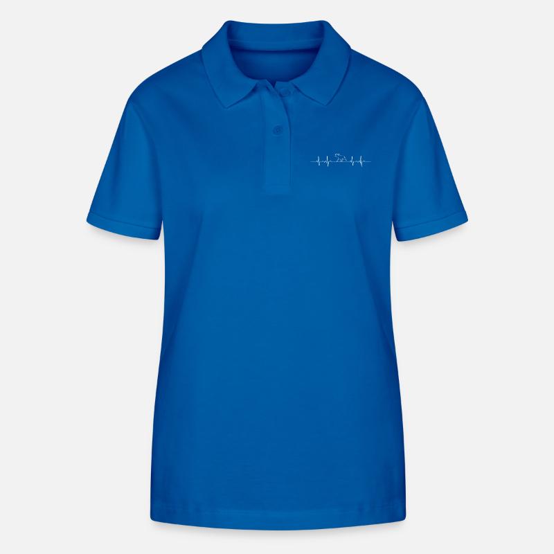 Herzschlag EKG Linie Elch - Stanley/Stella Frauen Bio-Poloshirt ELLISER - Königsblau