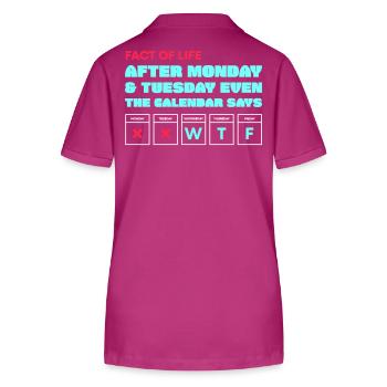 Der Kalender sagt: WTF - Stanley/Stella Frauen Bio-Poloshirt ELLISER - Orchidee - Hinten - Luana (180cm)