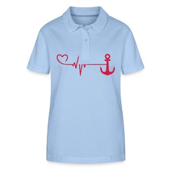 Anker Herz Pulsschlag - Stanley/Stella Frauen Bio-Poloshirt ELLISER - sky Blue - Vorne - Luana (180cm)