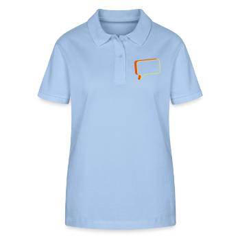 conception 3D de bulles vocales - Polo bio ELLISER Stanley/Stella Femme - bleu ciel - Devant - Luana (180cm)