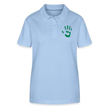 green hand print - 1 color vector - Stanley/Stella Women’s Organic Polo Shirt ELLISER - sky blue - Front - Luana (180cm)