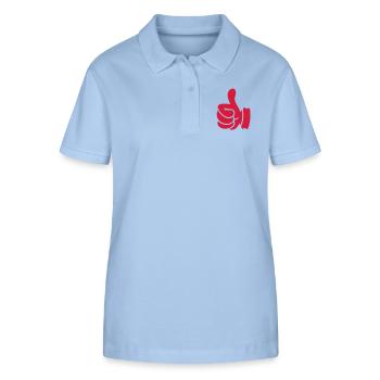 Pouces vers le haut / thumbs up (1c) - Polo bio ELLISER Stanley/Stella Femme - bleu ciel - Devant - Luana (180cm)