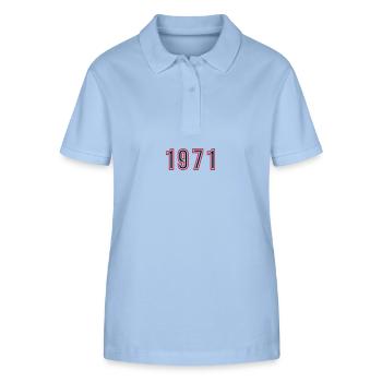 1971 Jahr Zahl - Stanley/Stella Frauen Bio-Poloshirt ELLISER - sky Blue - Vorne - Luana (180cm)