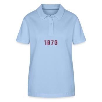 1976 Year Number - Stanley/Stella Women’s Organic Polo Shirt ELLISER - sky blue - Front - Luana (180cm)