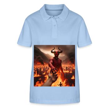Suivez-moi jusqu’à l’abîme - Pacte du Diable Infernal #17 - Polo bio ELLISER Stanley/Stella Femme - bleu ciel - Devant - Luana (180cm)