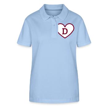 Heart letter burgundy trendy sport - gift idea - Stanley/Stella Women’s Organic Polo Shirt ELLISER - sky blue - Front - Luana (180cm)