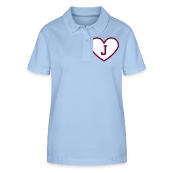 Letter j heart sport trend burgundy - gift idea - Stanley/Stella Women’s Organic Polo Shirt ELLISER - sky blue - Front - Luana (180cm)