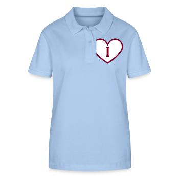 Letter i heart sport trend burgundy - gift idea - Stanley/Stella Women’s Organic Polo Shirt ELLISER - sky blue - Front - Luana (180cm)