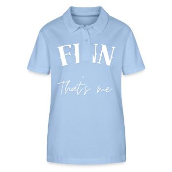 Finn ist mein Name Fynn Geschenke Fin Finnland - Stanley/Stella Frauen Bio-Poloshirt ELLISER - sky Blue - Vorne - Luana (180cm)