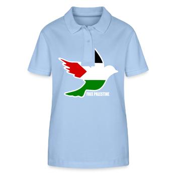 Free palestine - Stanley/Stella Frauen Bio-Poloshirt ELLISER - sky Blue - Vorne - Luana (180cm)