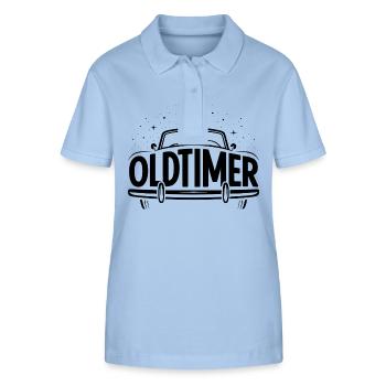 Oldtimer - Logo de voiture cool - Polo bio ELLISER Stanley/Stella Femme - bleu ciel - Devant - Luana (180cm)