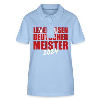 Leverkusen - Deutscher Meister 2024 - Stanley/Stella Frauen Bio-Poloshirt ELLISER - sky Blue - Vorne - Luana (180cm)