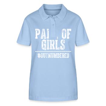 Papa der Mädchen am Vatertag in der Überzahl - Stanley/Stella Frauen Bio-Poloshirt ELLISER - sky Blue - Vorne - Luana (180cm)