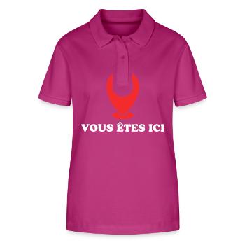 Vous êtes ici - Polo bio ELLISER Stanley/Stella Femme - mauve orchidée - Devant - Luana (180cm)