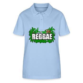 Reggae Lion - Stanley/Stella Frauen Bio-Poloshirt ELLISER - sky Blue - Vorne - Luana (180cm)