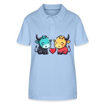 Taurus Couple Love Couple In Love - Stanley/Stella Women’s Organic Polo Shirt ELLISER - sky blue - Front - Luana (180cm)