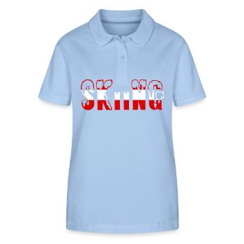 Ski Skifahren Skier Skiing - Stanley/Stella Frauen Bio-Poloshirt ELLISER - sky Blue - Vorne - Luana (180cm)