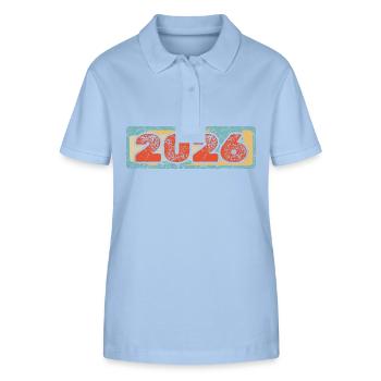 2026 - Polo bio ELLISER Stanley/Stella Femme - bleu ciel - Devant - Luana (180cm)