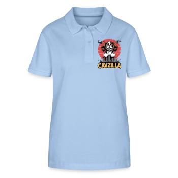 Cavzilla – Flausch mit Weltmacht - Stanley/Stella Frauen Bio-Poloshirt ELLISER - sky Blue - Vorne - Luana (180cm)