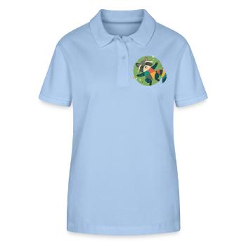 Lying raccoon in the grass - Playful children's motif - Stanley/Stella Women’s Organic Polo Shirt ELLISER - sky blue - Front - Luana (180cm)
