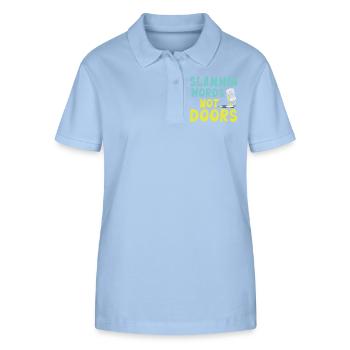 Slammin Words Not Doors Slam Poetry - Stanley/Stella Frauen Bio-Poloshirt ELLISER - sky Blue - Vorne - Luana (180cm)