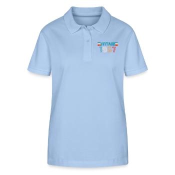 1957 Birthday Vintage - Stanley/Stella Women’s Organic Polo Shirt ELLISER - sky blue - Front - Luana (180cm)