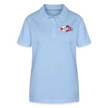 Japan Norway hands heart shape - Stanley/Stella Women’s Organic Polo Shirt ELLISER - sky blue - Front - Luana (180cm)