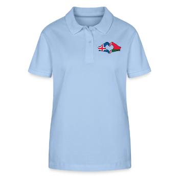 Island Belarus Flagge Hände Herzform - Stanley/Stella Frauen Bio-Poloshirt ELLISER - sky Blue - Vorne - Luana (180cm)