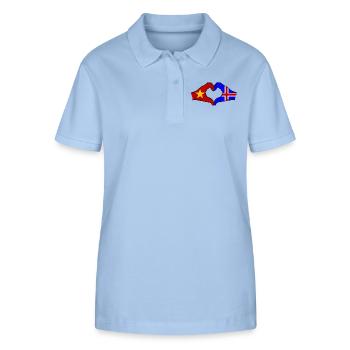 Drapeau de l’île du Vietnam Mains Forme de coeur - Polo bio ELLISER Stanley/Stella Femme - bleu ciel - Devant - Luana (180cm)