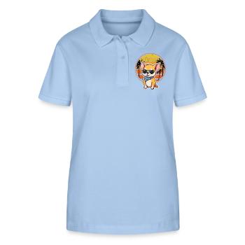 Chiller Chihuahua East Coast West Coast - Stanley/Stella Women’s Organic Polo Shirt ELLISER - sky blue - Front - Luana (180cm)
