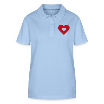Stylisches Rotes Herz Valentinstag Liebe - Stanley/Stella Frauen Bio-Poloshirt ELLISER - sky Blue - Vorne - Luana (180cm)