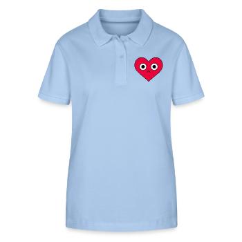Rotes Herz Gesicht Valentinstag Liebe - Stanley/Stella Frauen Bio-Poloshirt ELLISER - sky Blue - Vorne - Luana (180cm)