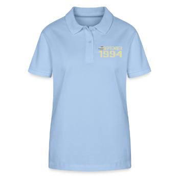 September 1994 Vintage Geschenkidee September 1994 - Stanley/Stella Frauen Bio-Poloshirt ELLISER - sky Blue - Vorne - Luana (180cm)
